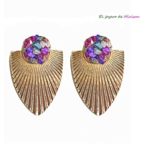 Pendientes piedras multicolor