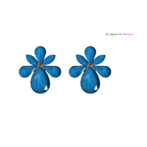 Pendientes azul petróleo