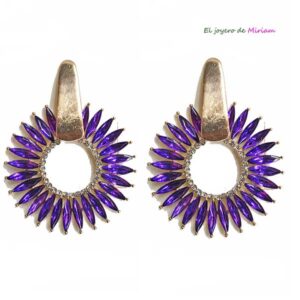 Pendientes morados largos