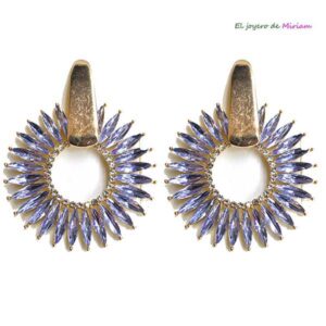 Pendientes malvas de fiesta