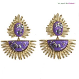 Pendientes morados nácar