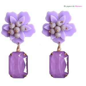 Pendientes malvas grandes