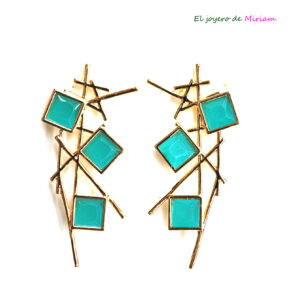 Pendientes turquesa resina