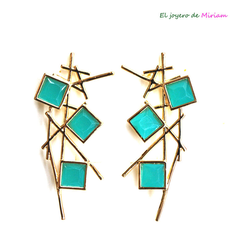 Pendientes turquesa resina