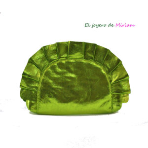 Cartera verde lima metalizado