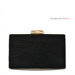 Bolso clutch negro frunce