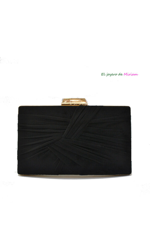 Bolso clutch negro frunce
