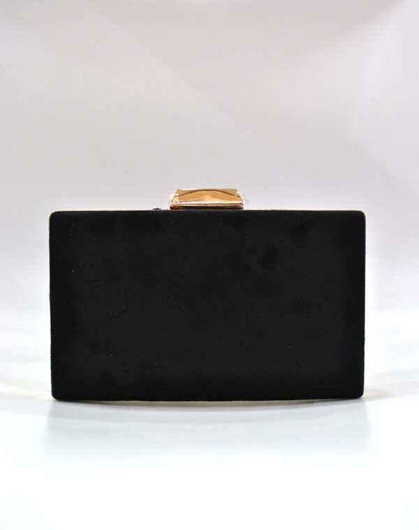 Bolso clutch negro frunce - Imagen 3
