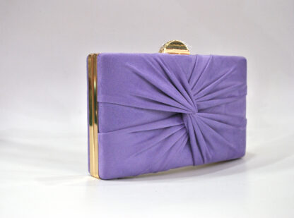 Bolso clutch frunce violeta - Imagen 2