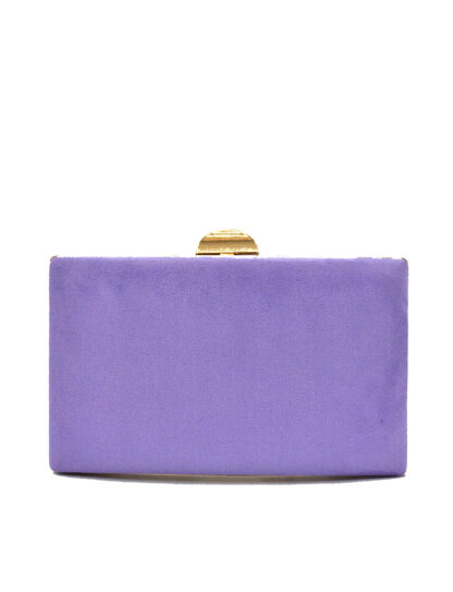 Bolso clutch frunce violeta - Imagen 3