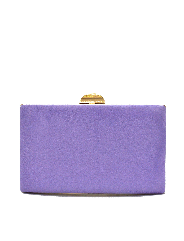 Bolso clutch frunce violeta El joyero de Miriam