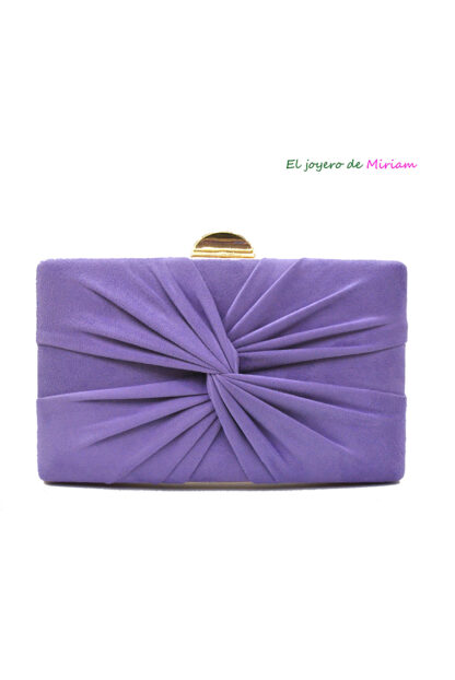 Bolso clutch frunce violeta