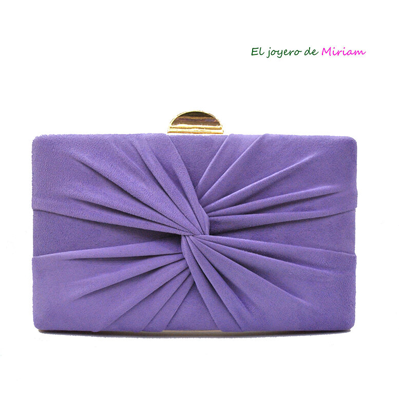 Bolso clutch frunce violeta