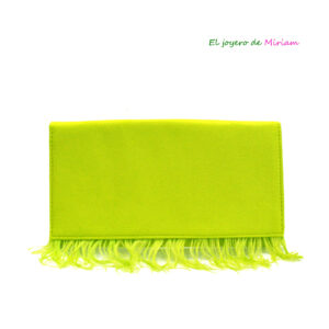 Cartera plumas verde lima