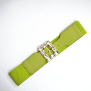 Cinturón verde lima cristales