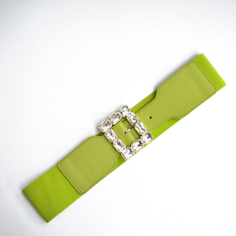 Cinturón verde lima cristales