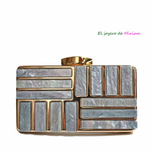 Bolso clutch grisáceo azulado