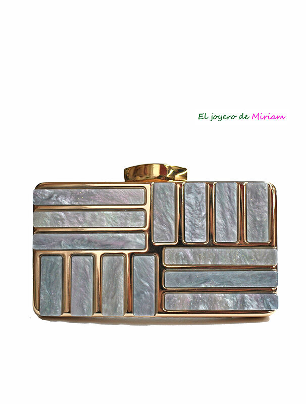 Bolso clutch grisáceo azulado