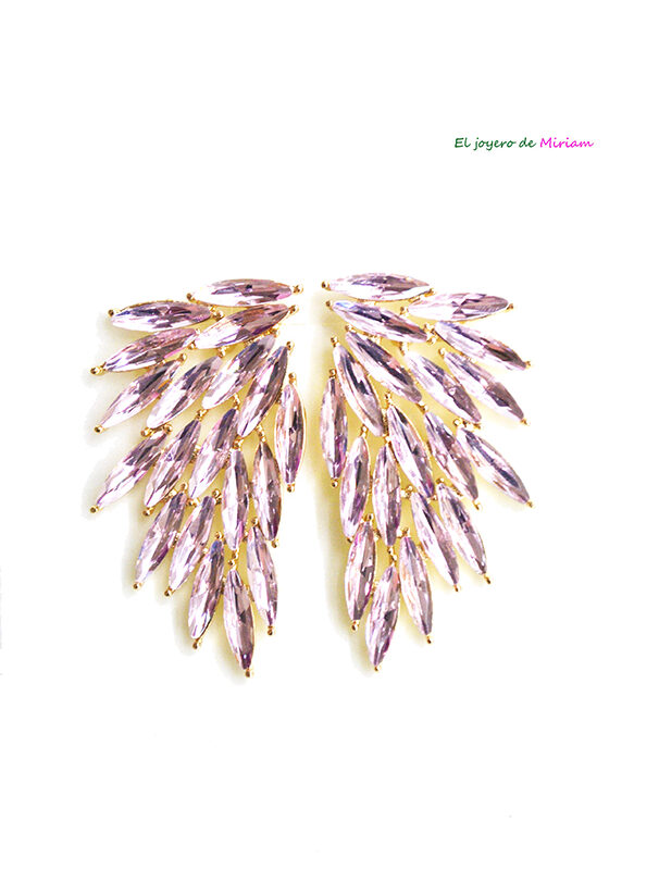 Pendientes rosas alas