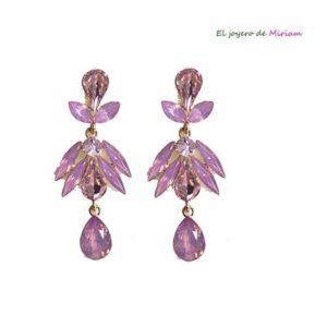 Pendientes cristales rosas