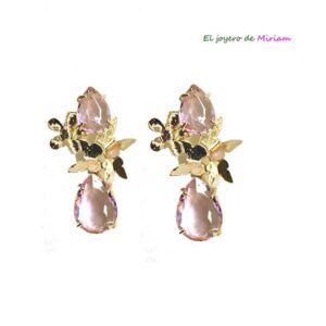 Pendientes rosas lágrimas