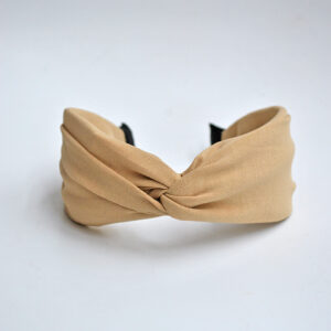 Diadema beige tela
