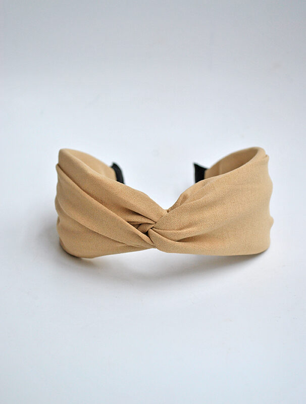 Diadema beige tela