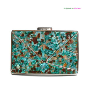 Clutch nácar multi turquesa