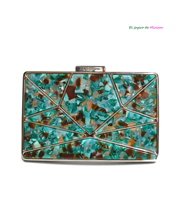 Clutch nácar multi turquesa