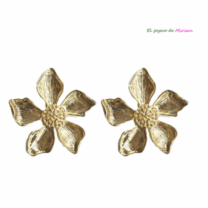 Pendientes dorados flor