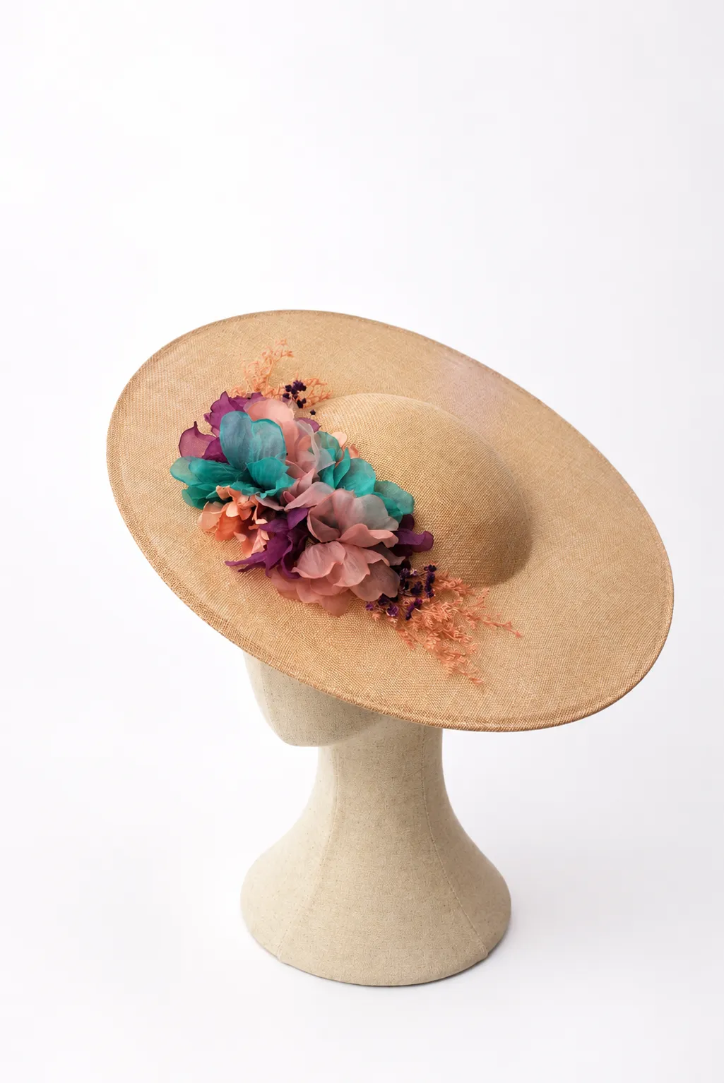 Tocado rosa, turquesa y morado - Imagen 2