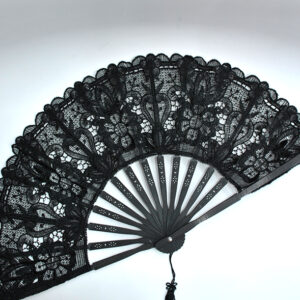 Abanico negro de encaje