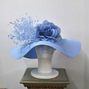 Tocado pamela azul celeste