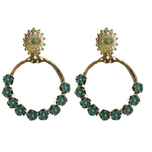 Pendientes verdes acero