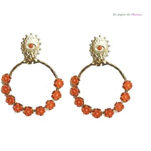 Pendientes naranjas acero