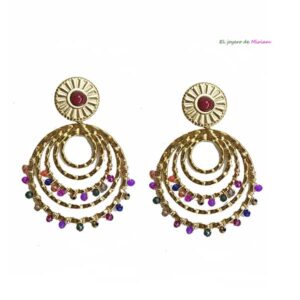 Pendientes multicolor acero