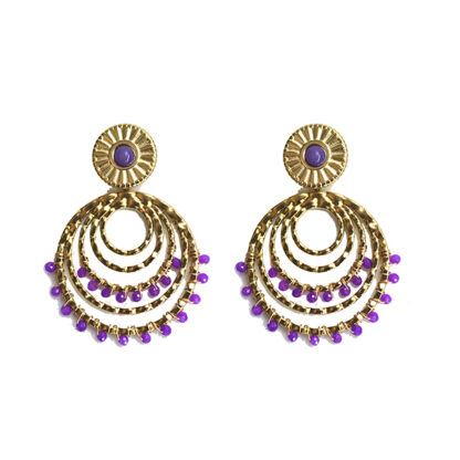Pendientes morados acero