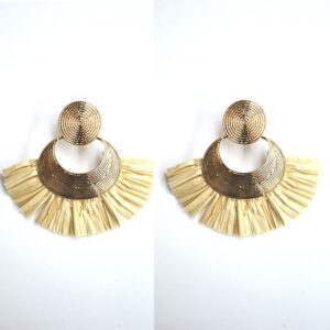 Pendientes rafia beiges