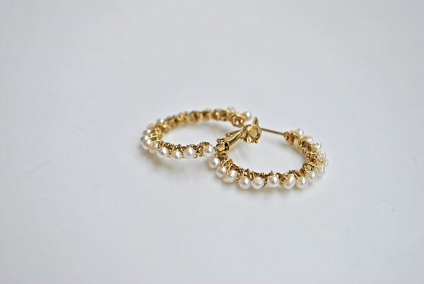 Aros acero y perlas - Imagen 2