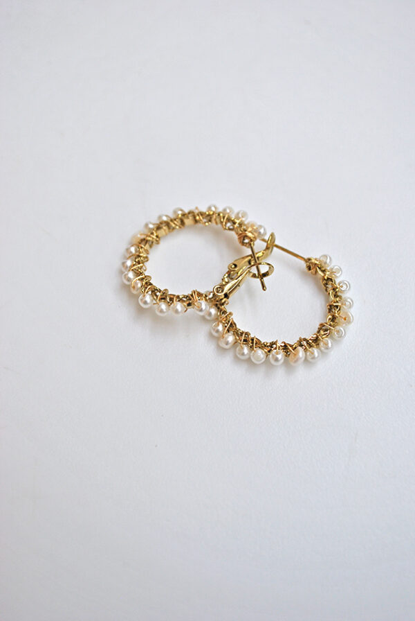 Aros acero y perlas - Imagen 3