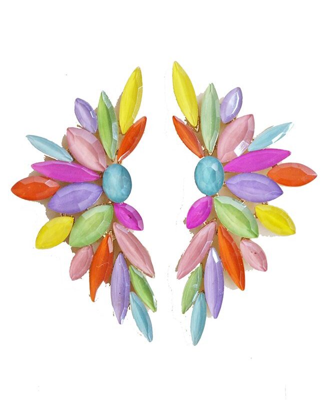 Pendientes cristales multicolor