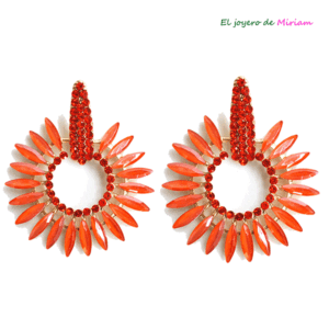Pendientes naranjas de fiesta