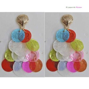 Pendientes nácar multicolor