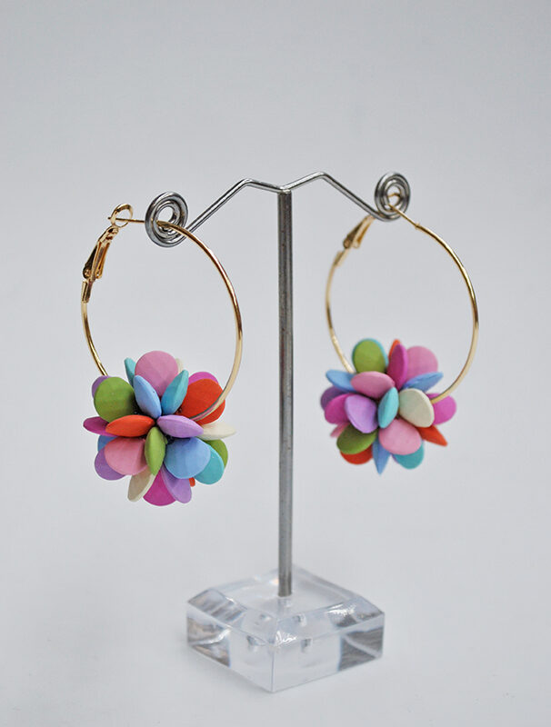 Aros cuentas multicolor