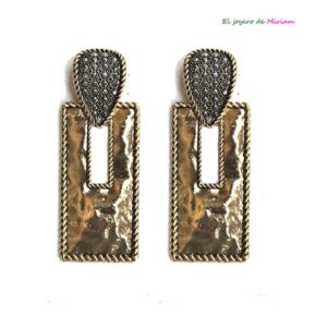 Pendientes rectangulares dorados