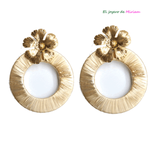 Pendientes aros beiges