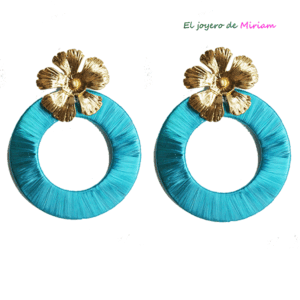 Pendientes aros turquesas