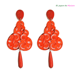 Pendientes naranjas resina