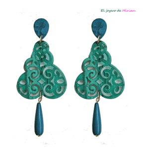 Pendientes turquesa resina