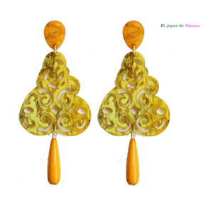 Pendientes mostaza resina